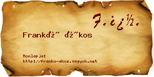 Frankó Ákos névjegykártya