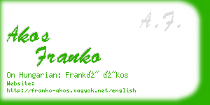 akos franko business card